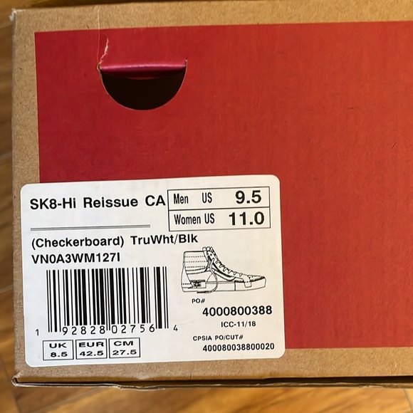 Vans SK8-Hi Reissue Shoes Mens size 9.5 in White - Picture 7 of 7